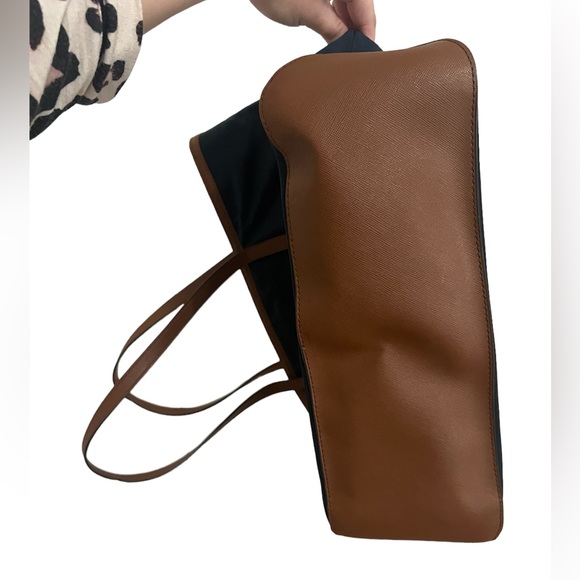 🌟EUC! MICHAEL KORS ~ Kempton ~ Nylon Satchel Tote In Navy & Brown - Picture 5 of 6